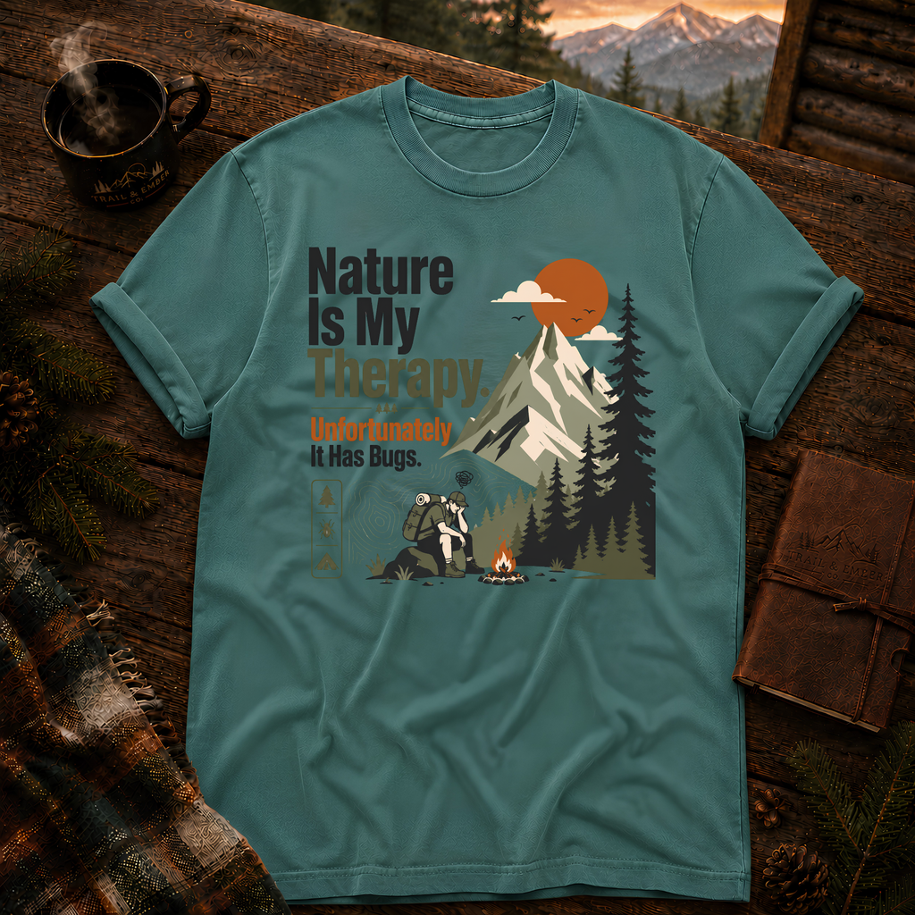 Seafoam Comfort Colors 1717 t-shirt with Find Your Own Trail design — Trail & Ember Co.