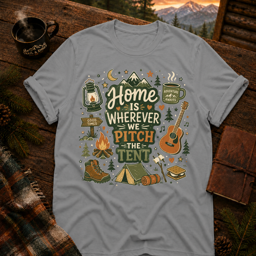 Home is where the tent is pitched- T-Shirt