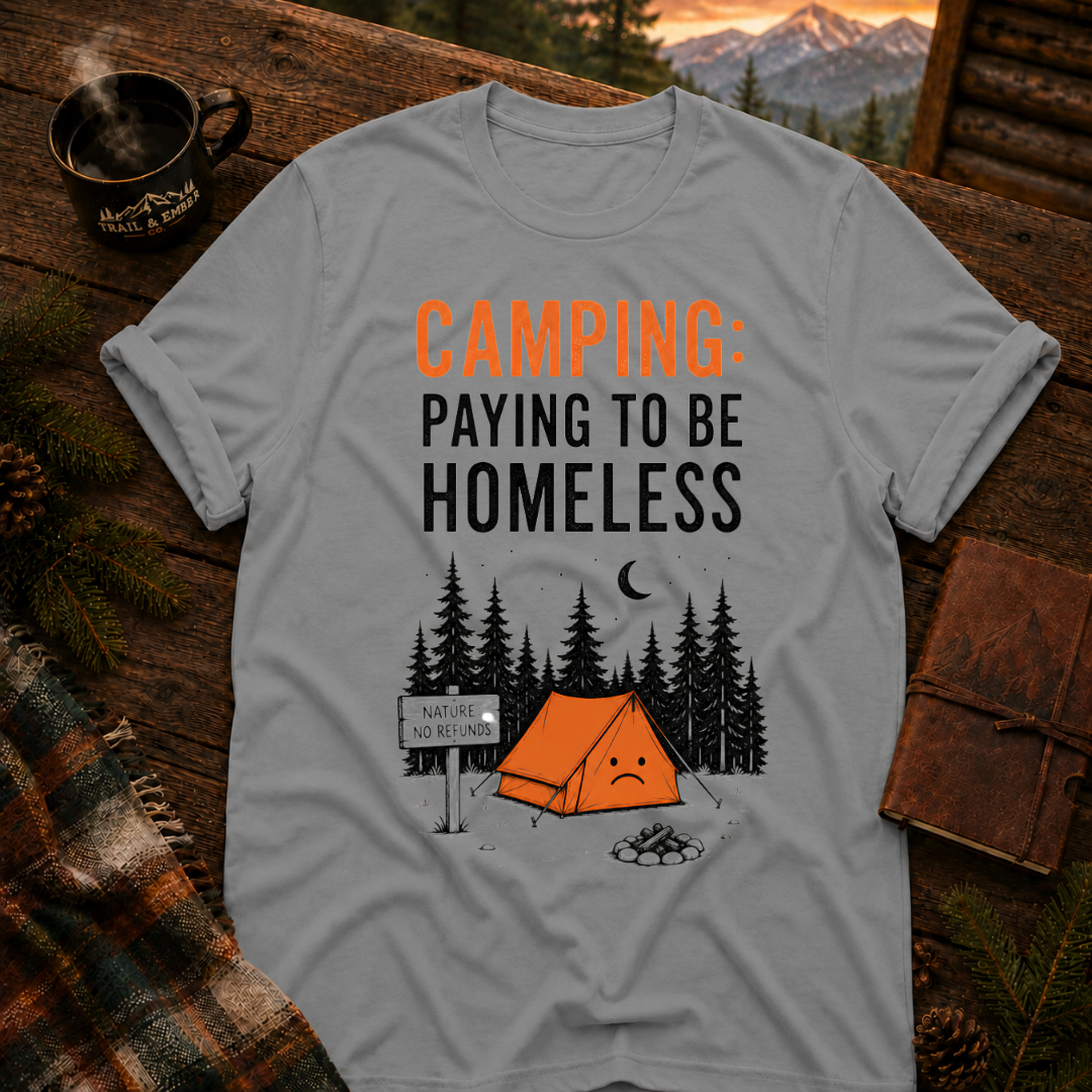 Paying to Be Homeless Camping T-Shirt