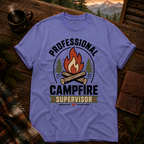 Violet Comfort Colors 1717 t-shirt with Campfire Supervisor design — Trail & Ember Co.