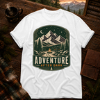 White Comfort Colors 1717 t-shirt with Adventure After Dark design — Trail & Ember Co.