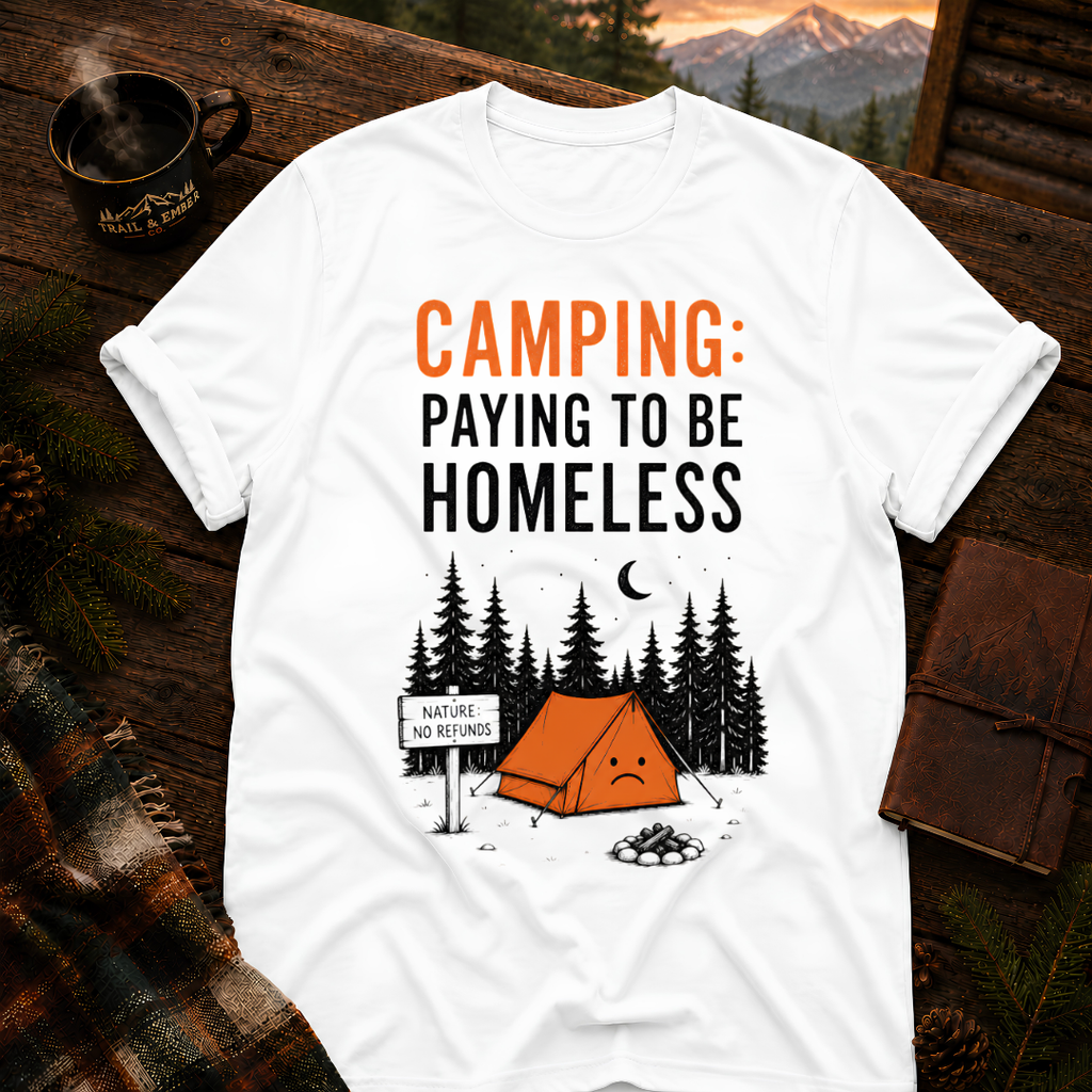 Paying to Be Homeless Camping T-Shirt