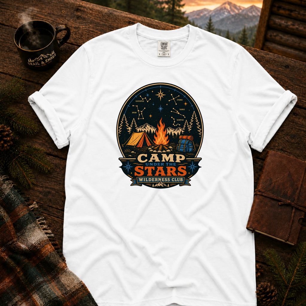 Camp Stars Comfort Colors T-Shirt in White