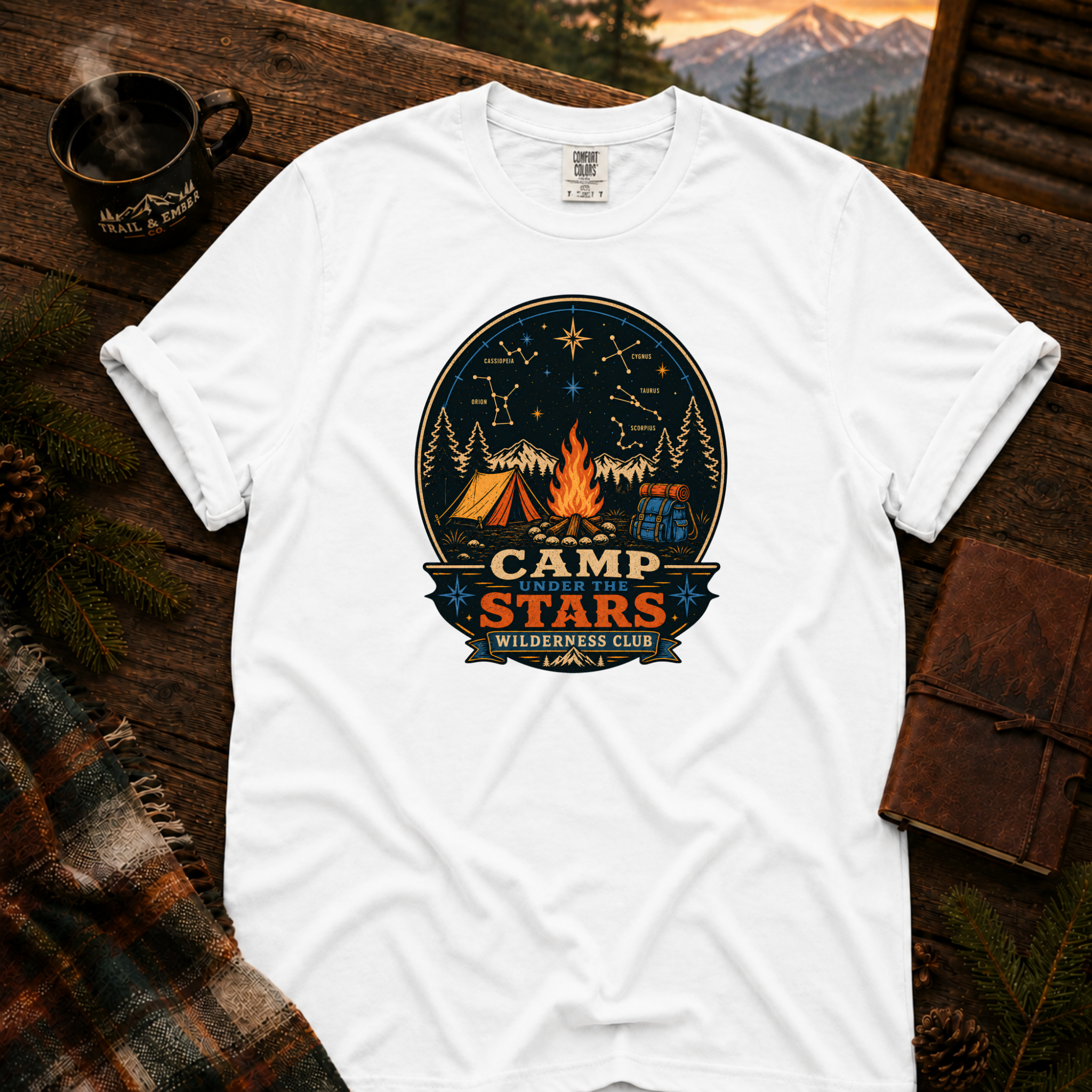 Camp Stars Comfort Colors T-Shirt in White