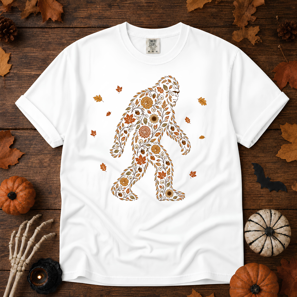 Autumn Big Foot graphic t-shirt in White, Trail & Ember Co. — Southwestern vintage design