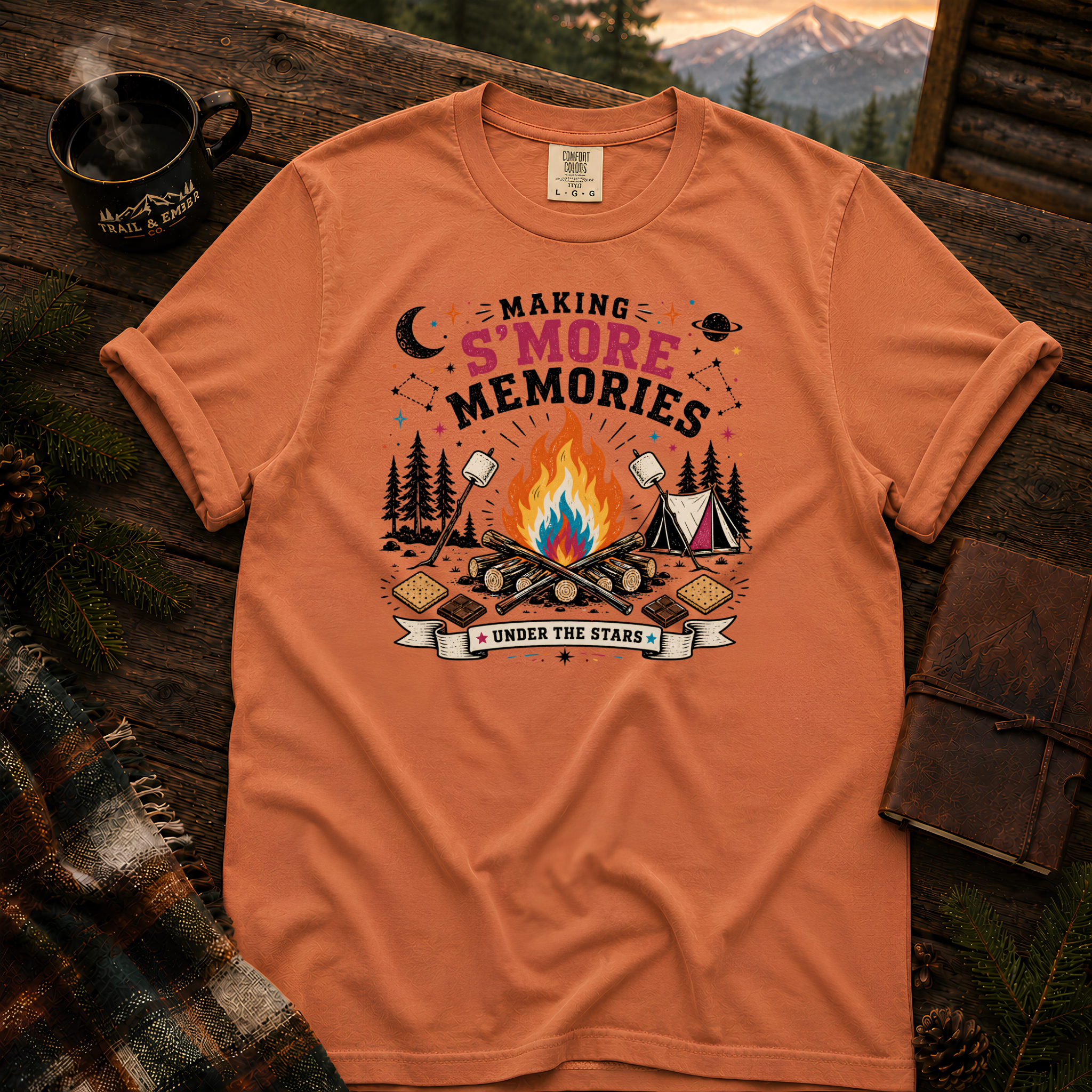 S'More Memories Comfort Colors T-Shirt in Yam