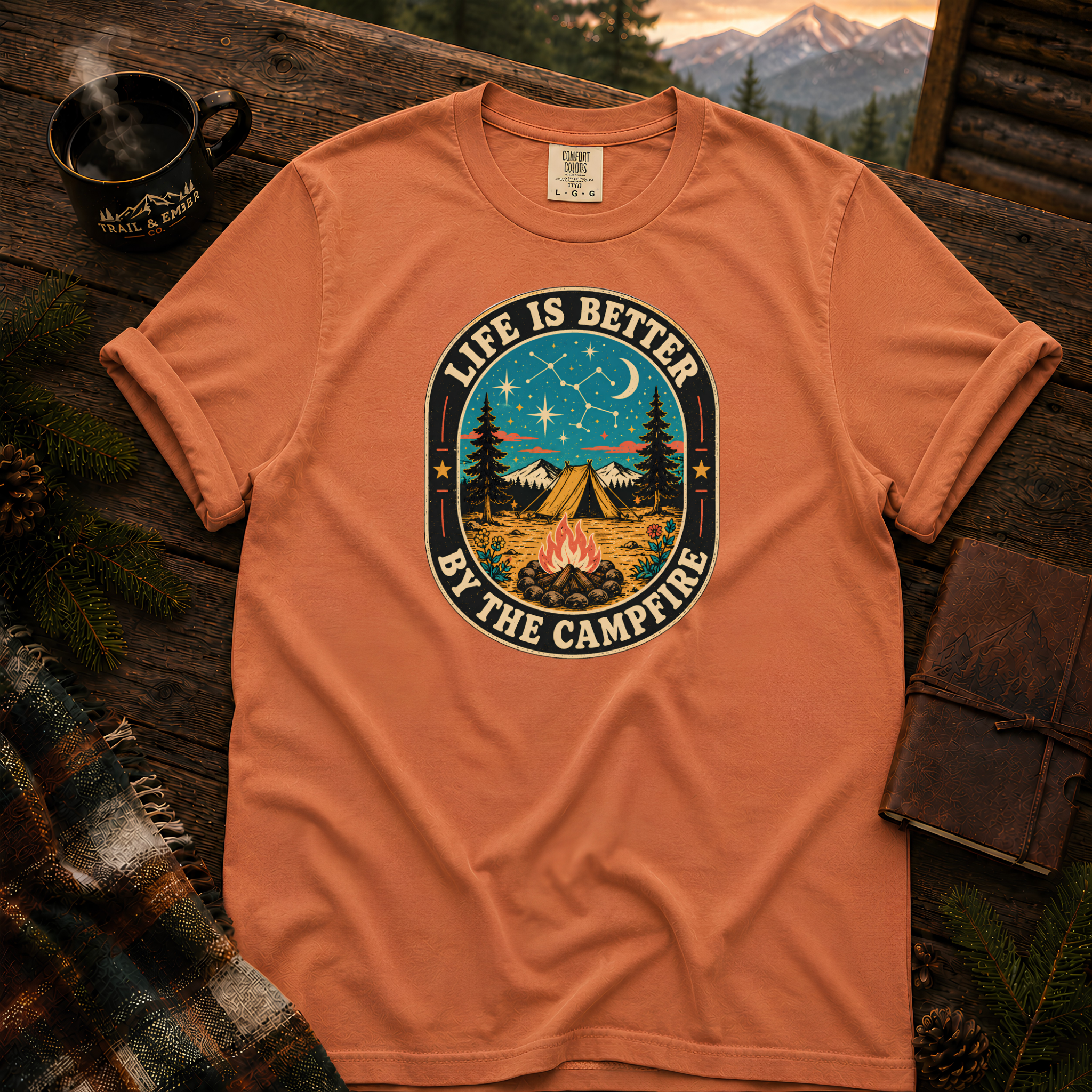 Life Is Better Comfort Colors T-Shirt in Yam