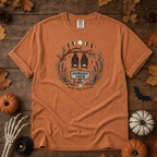 Yam Comfort Colors t-shirt featuring a hammock strung between two trees with boots kicked off underneath, Trail & Ember Co.