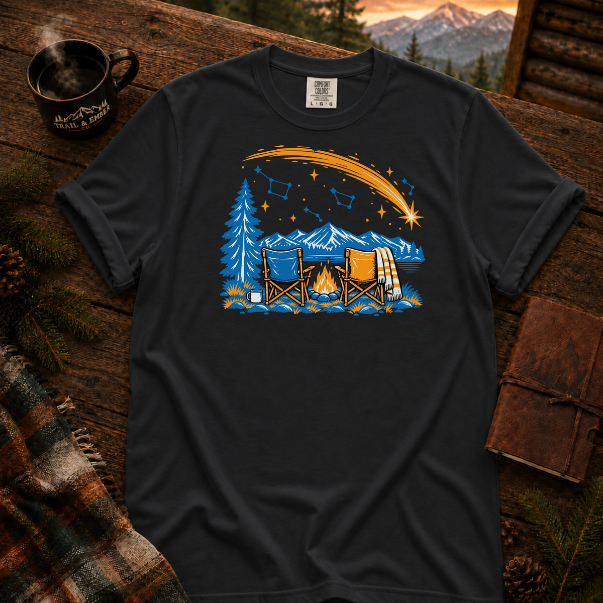 Camp By The Lake Comfort Colors T-Shirt in Black