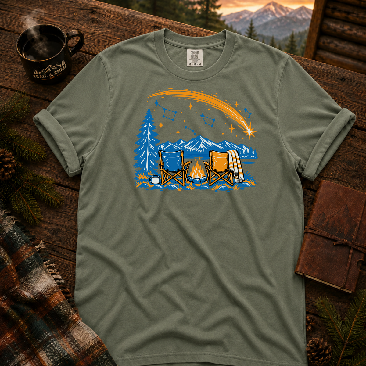 Camp By The Lake Comfort Colors T-Shirt in Moss