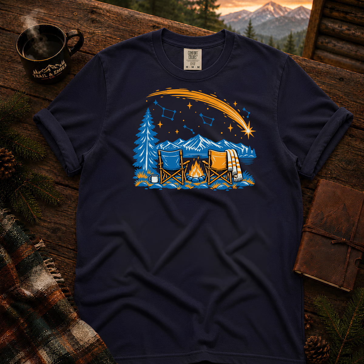 Camp By The Lake Comfort Colors T-Shirt in True Navy