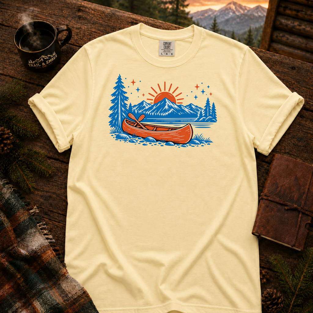 Neon Canoe Comfort Colors T-Shirt in Butter