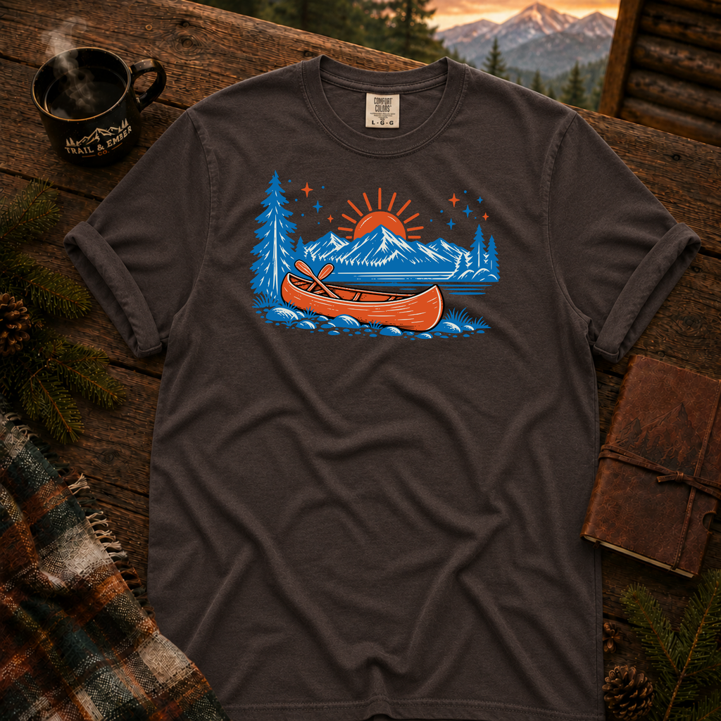 Neon Canoe Comfort Colors T-Shirt in Graphite