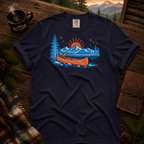 Neon Canoe Comfort Colors T-Shirt in True Navy