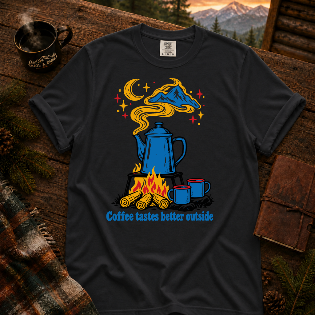 Neon Coffee Comfort Colors T-Shirt in Black