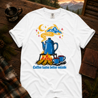 Neon Coffee Comfort Colors T-Shirt in White