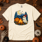 Neon Friends Halloween camping t-shirt in Ivory — garment-dyed Comfort Colors 1717, Trail & Ember Co.
